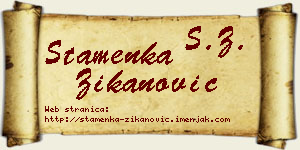 Stamenka Žikanović vizit kartica